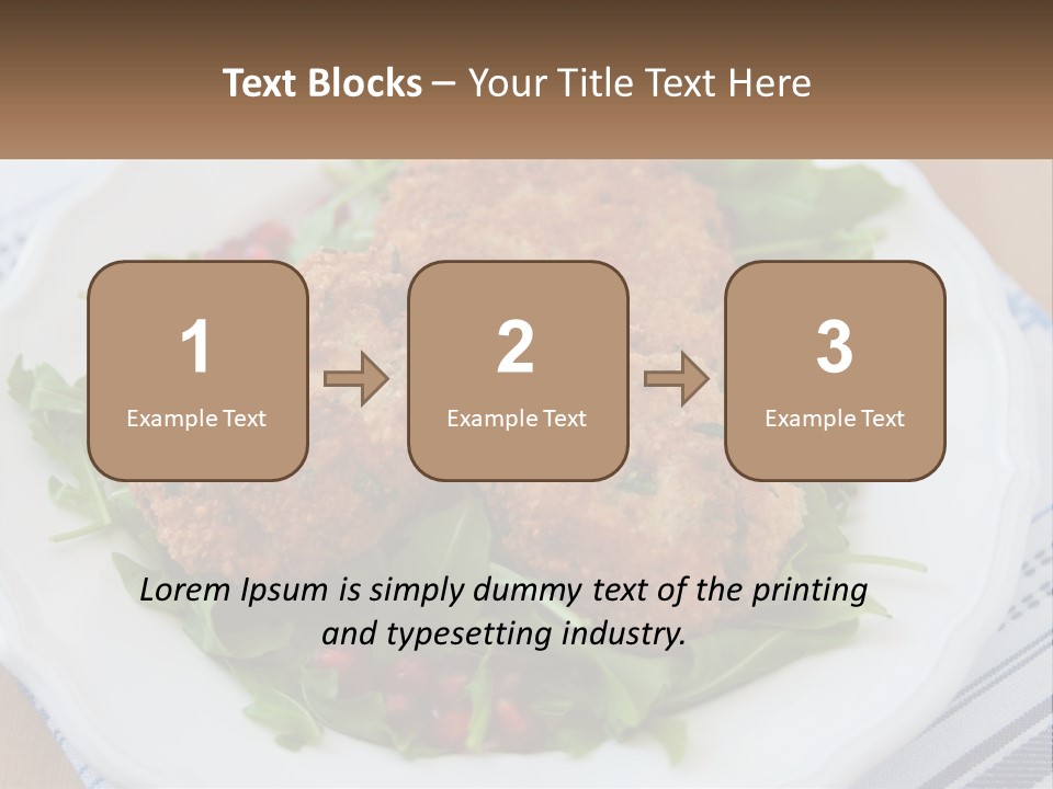 A White Plate Topped With Crab Cakes And Greens PowerPoint Template