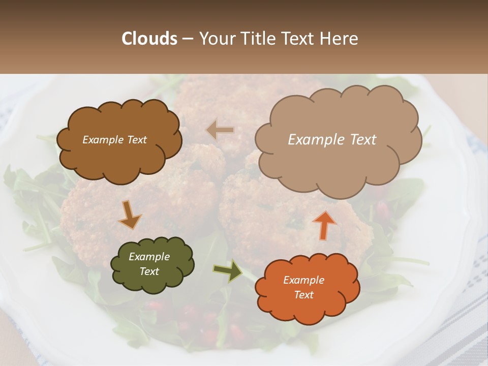 A White Plate Topped With Crab Cakes And Greens PowerPoint Template