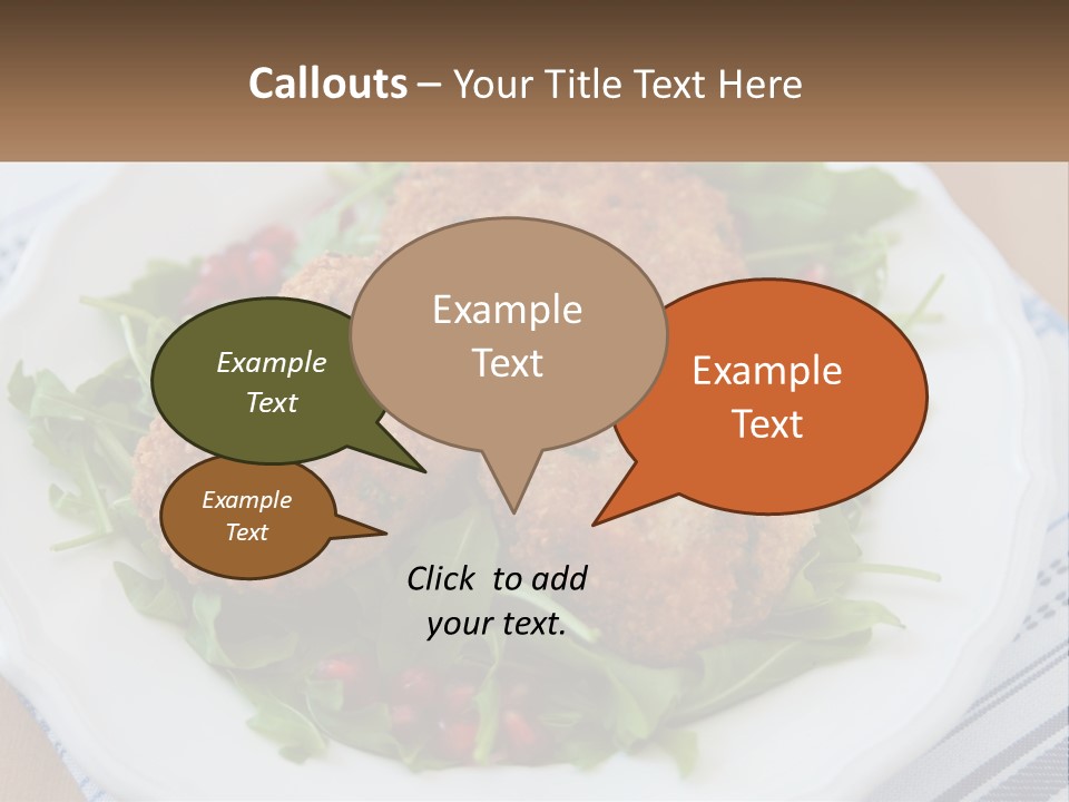 A White Plate Topped With Crab Cakes And Greens PowerPoint Template