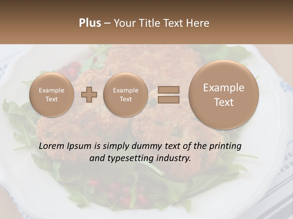 A White Plate Topped With Crab Cakes And Greens PowerPoint Template
