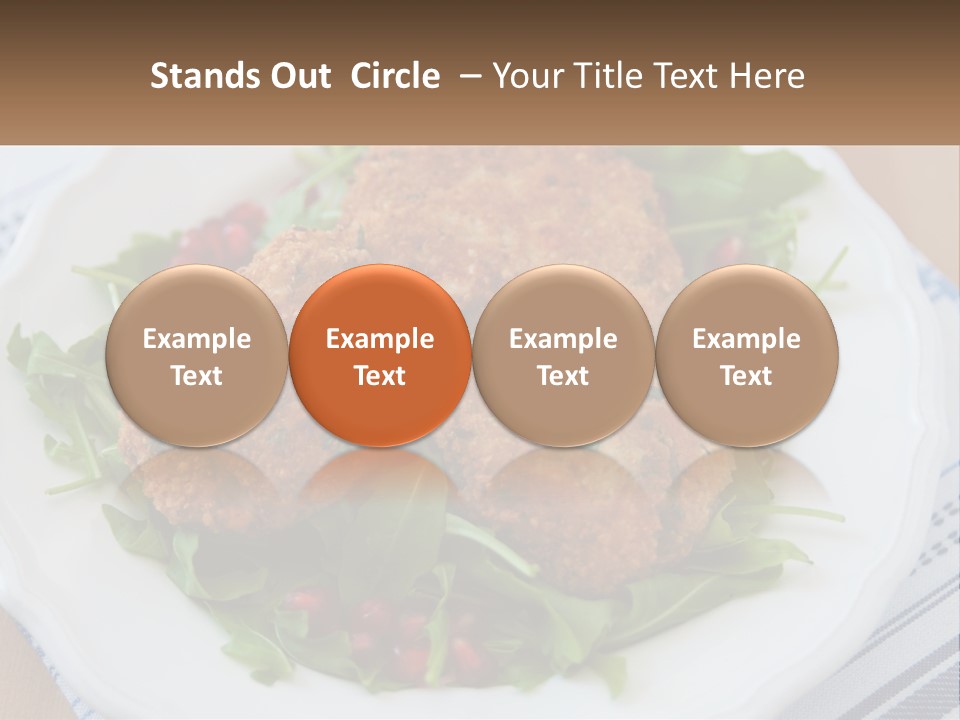 A White Plate Topped With Crab Cakes And Greens PowerPoint Template