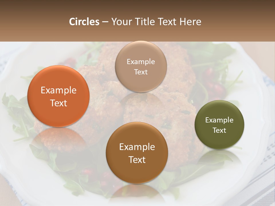 A White Plate Topped With Crab Cakes And Greens PowerPoint Template