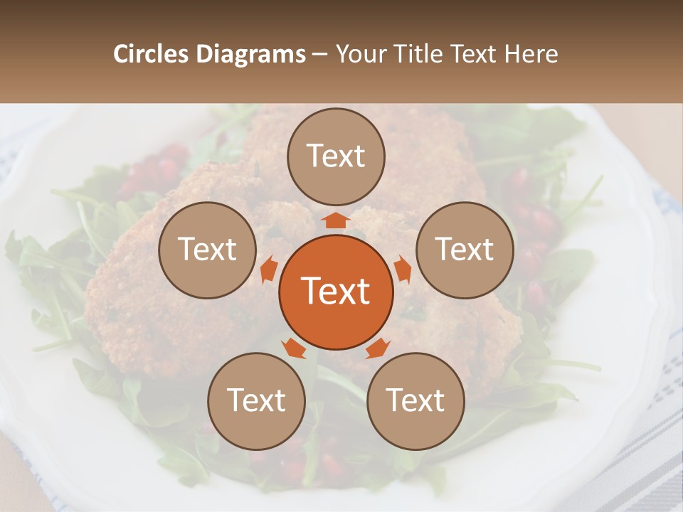 A White Plate Topped With Crab Cakes And Greens PowerPoint Template