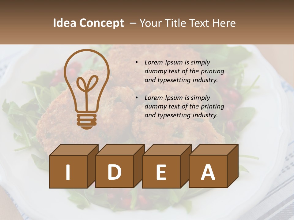 A White Plate Topped With Crab Cakes And Greens PowerPoint Template