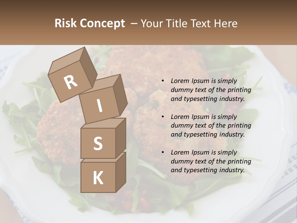 A White Plate Topped With Crab Cakes And Greens PowerPoint Template