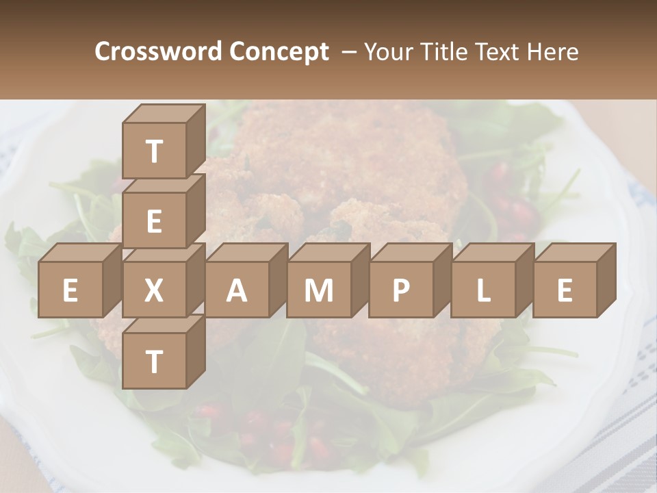 A White Plate Topped With Crab Cakes And Greens PowerPoint Template