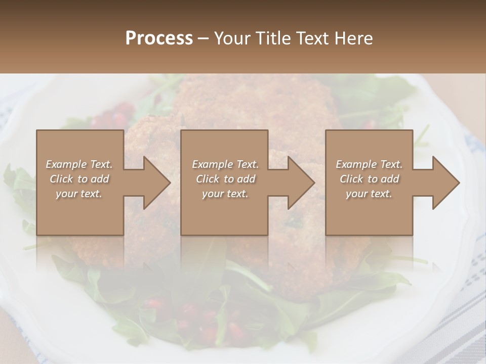 A White Plate Topped With Crab Cakes And Greens PowerPoint Template