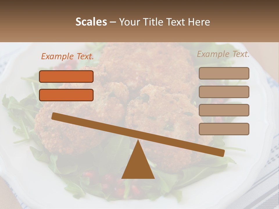 A White Plate Topped With Crab Cakes And Greens PowerPoint Template