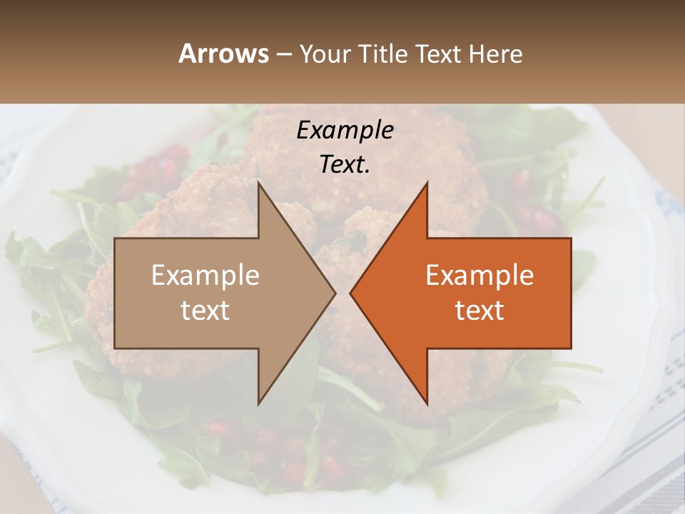 A White Plate Topped With Crab Cakes And Greens PowerPoint Template