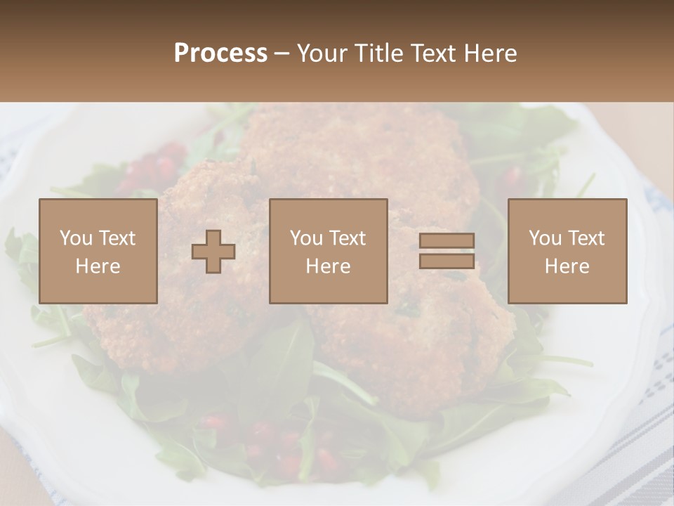 A White Plate Topped With Crab Cakes And Greens PowerPoint Template
