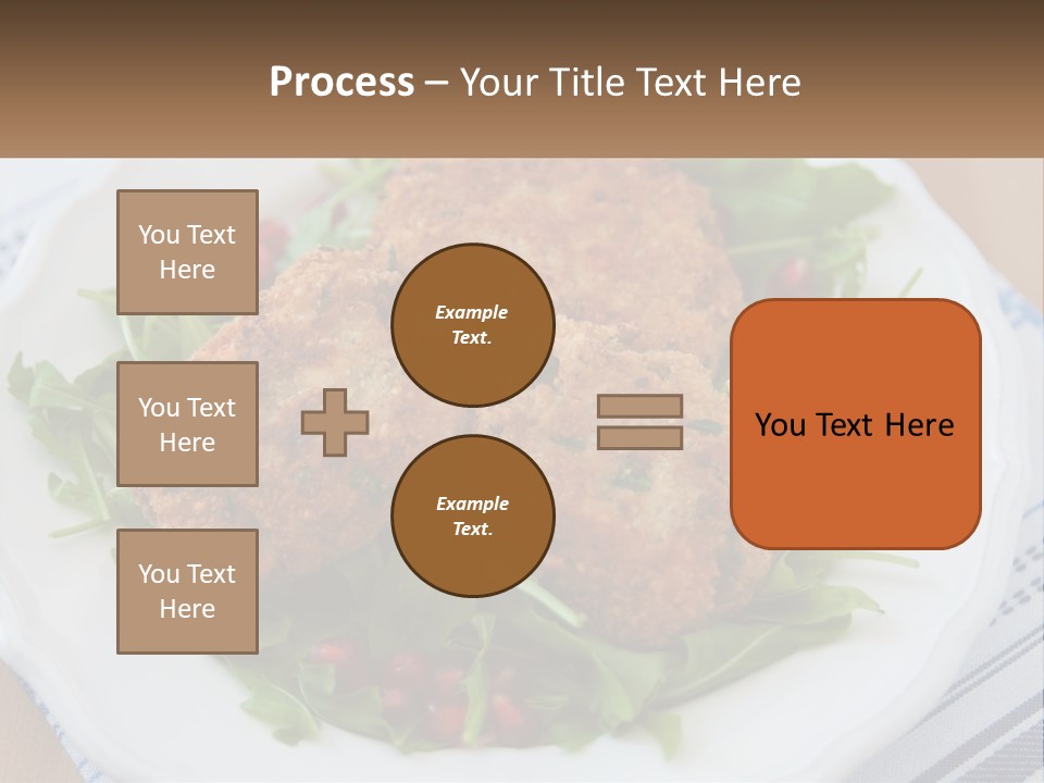 A White Plate Topped With Crab Cakes And Greens PowerPoint Template