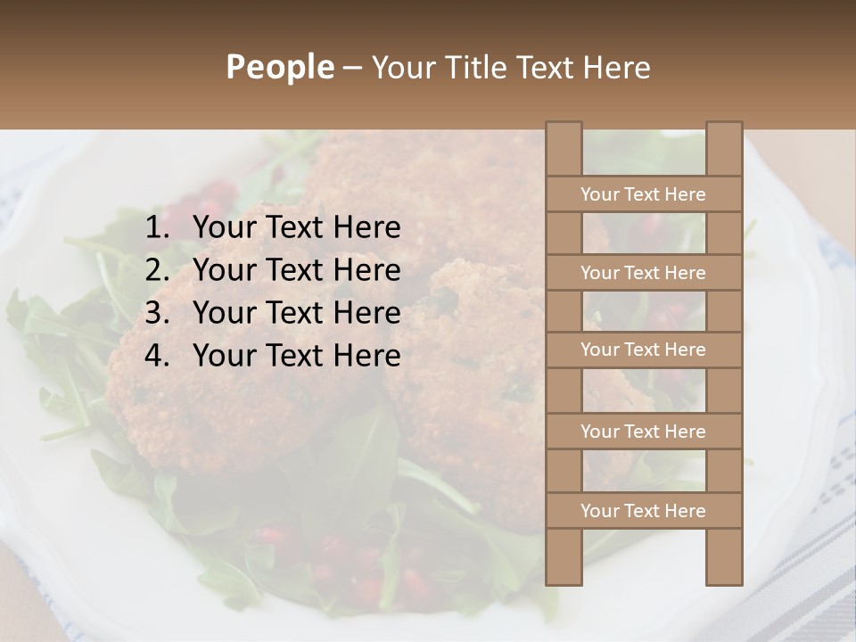 A White Plate Topped With Crab Cakes And Greens PowerPoint Template