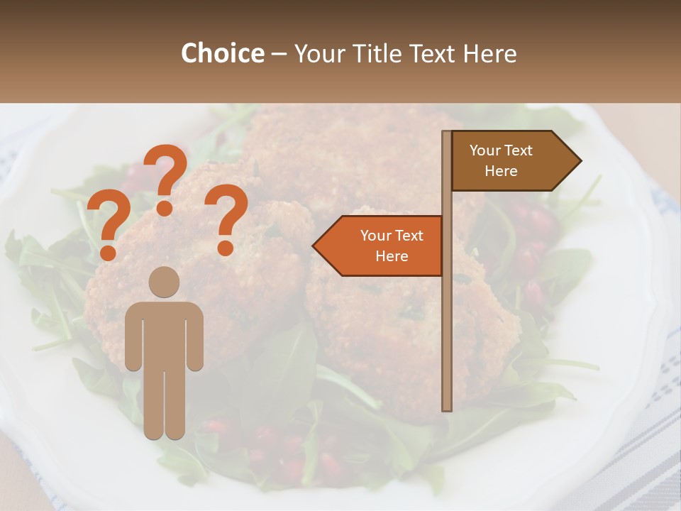 A White Plate Topped With Crab Cakes And Greens PowerPoint Template