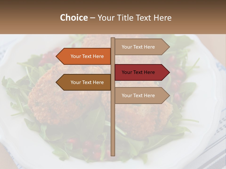 A White Plate Topped With Crab Cakes And Greens PowerPoint Template