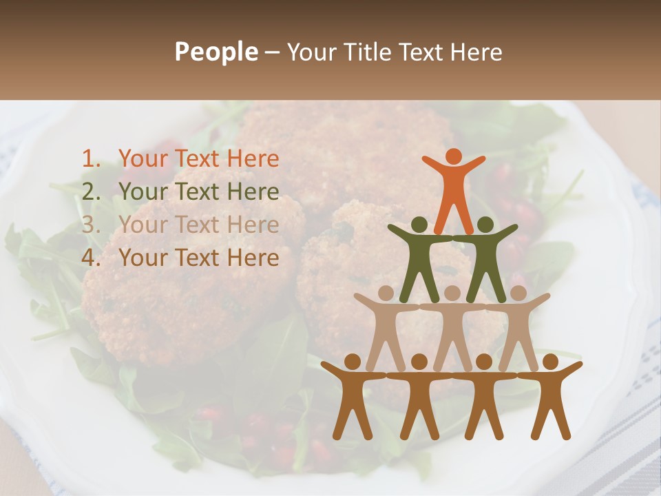 A White Plate Topped With Crab Cakes And Greens PowerPoint Template