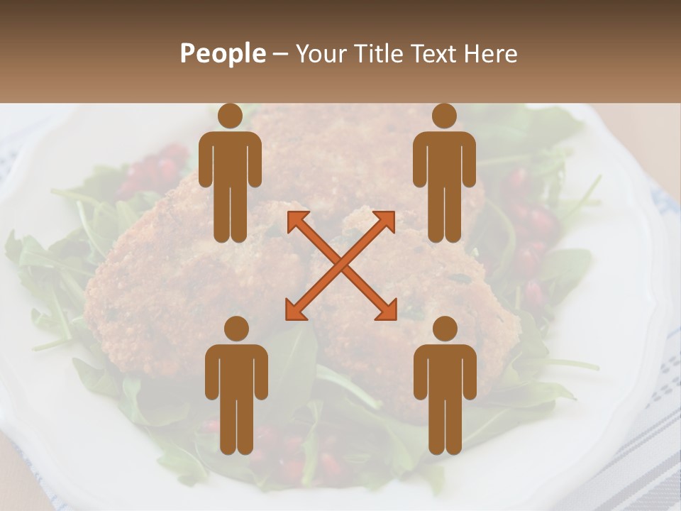 A White Plate Topped With Crab Cakes And Greens PowerPoint Template