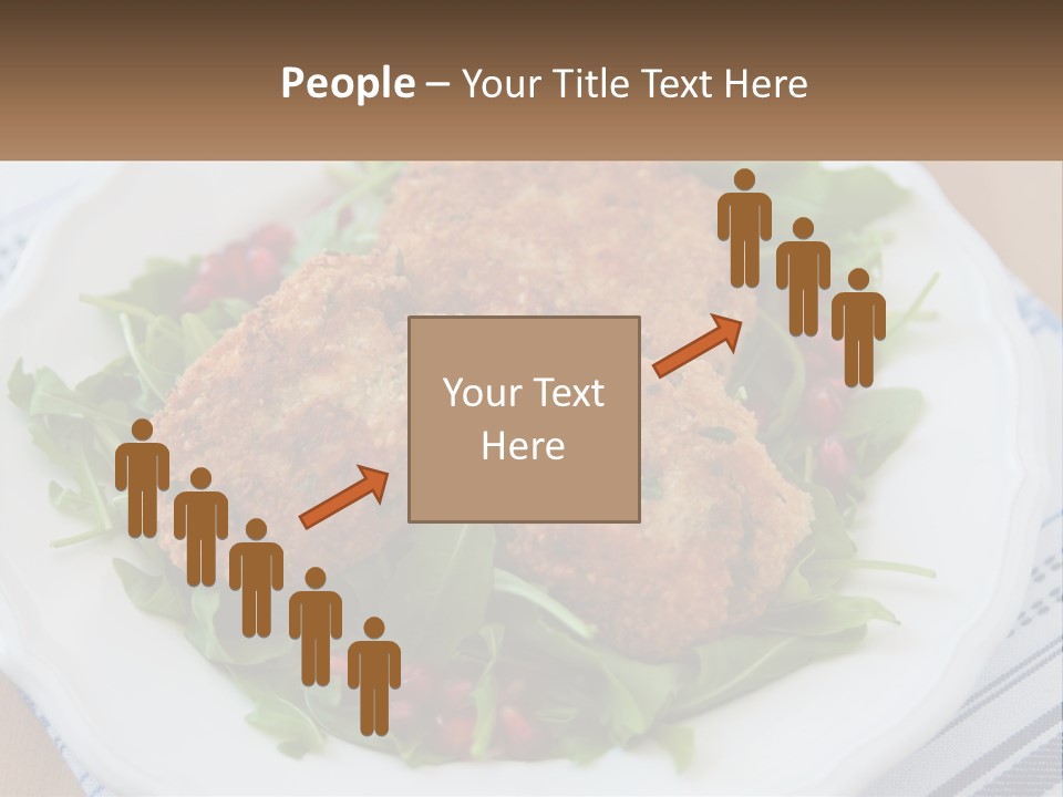 A White Plate Topped With Crab Cakes And Greens PowerPoint Template