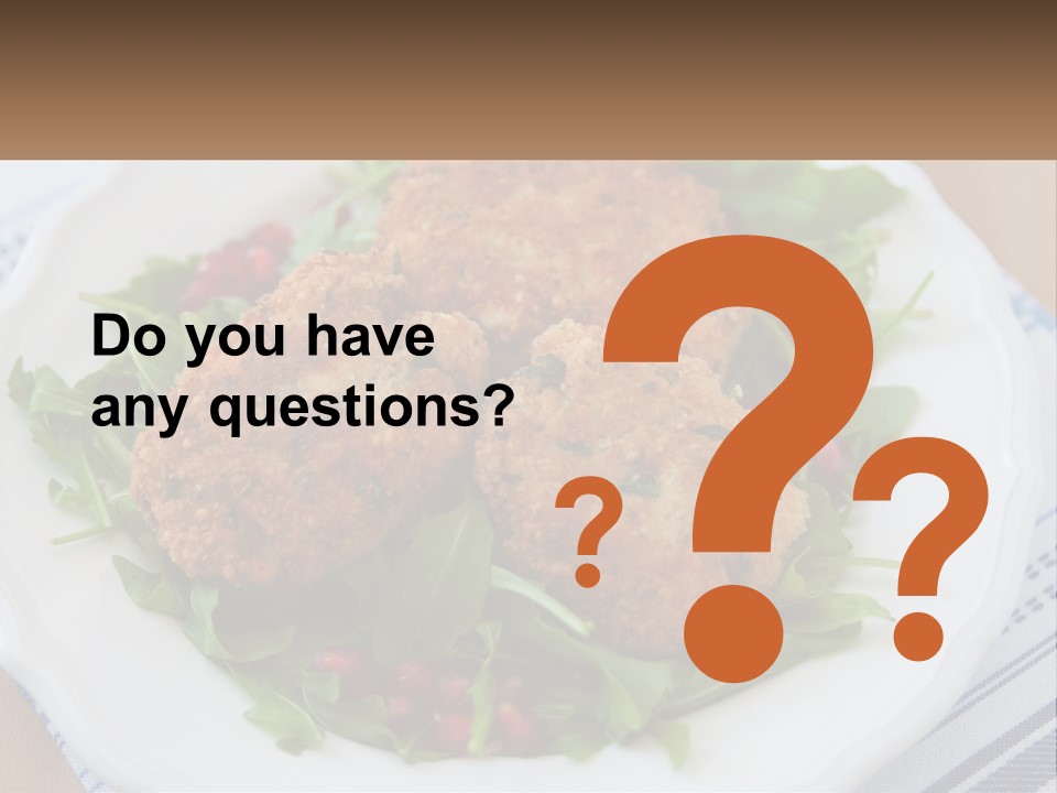 A White Plate Topped With Crab Cakes And Greens PowerPoint Template