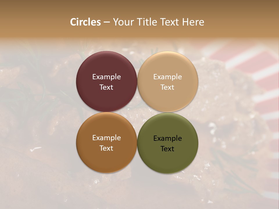 A Red And White Plate Topped With Meat Covered In Gravy PowerPoint Template