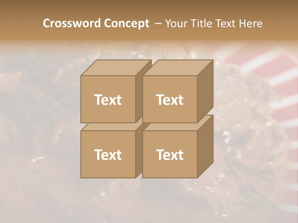 A Red And White Plate Topped With Meat Covered In Gravy PowerPoint Template