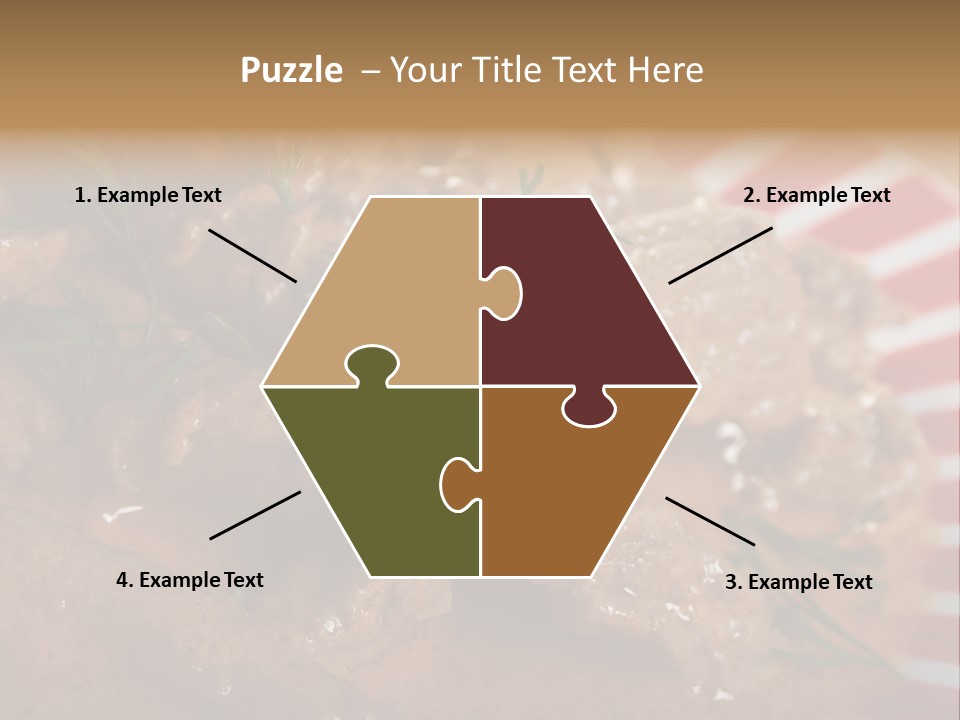 A Red And White Plate Topped With Meat Covered In Gravy PowerPoint Template