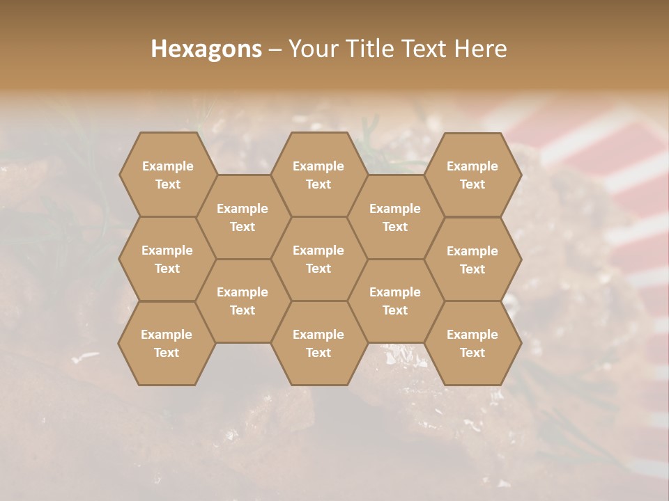 A Red And White Plate Topped With Meat Covered In Gravy PowerPoint Template