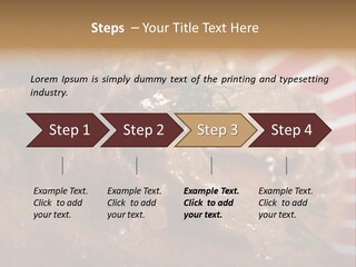 A Red And White Plate Topped With Meat Covered In Gravy PowerPoint Template