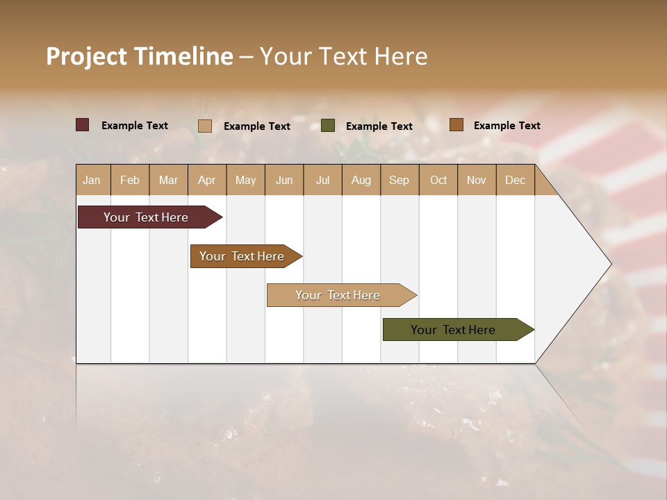 A Red And White Plate Topped With Meat Covered In Gravy PowerPoint Template