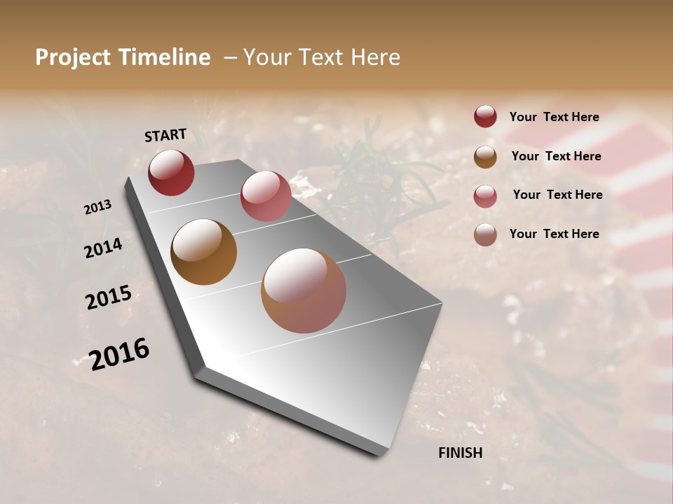 A Red And White Plate Topped With Meat Covered In Gravy PowerPoint Template