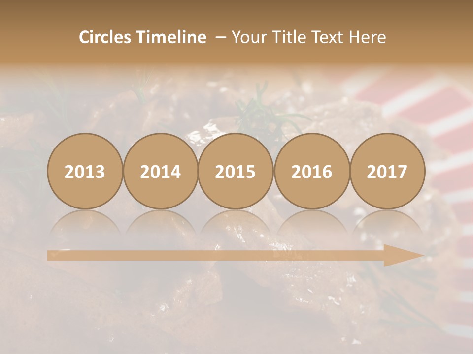 A Red And White Plate Topped With Meat Covered In Gravy PowerPoint Template