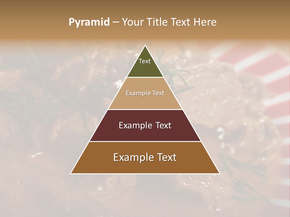 A Red And White Plate Topped With Meat Covered In Gravy PowerPoint Template