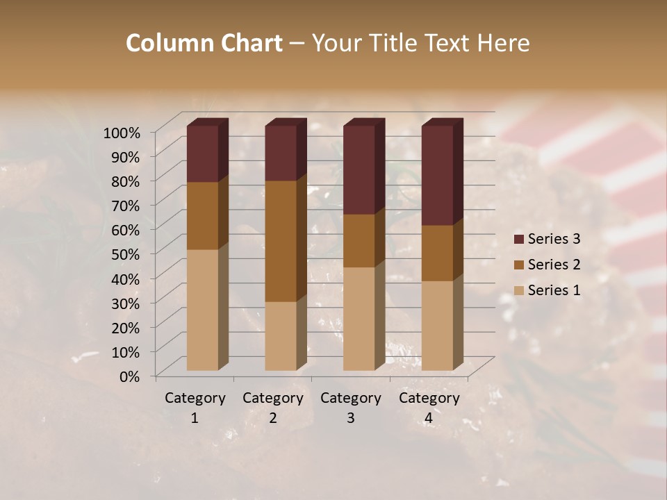A Red And White Plate Topped With Meat Covered In Gravy PowerPoint Template