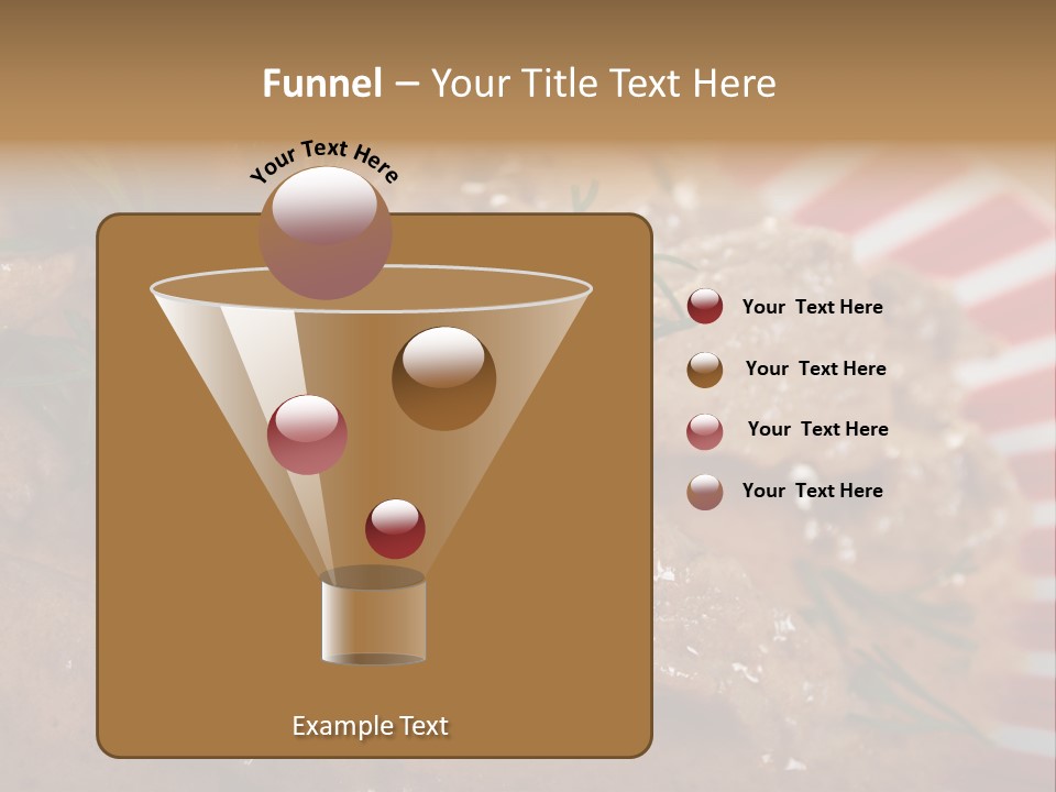 A Red And White Plate Topped With Meat Covered In Gravy PowerPoint Template