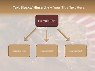 A Red And White Plate Topped With Meat Covered In Gravy PowerPoint Template