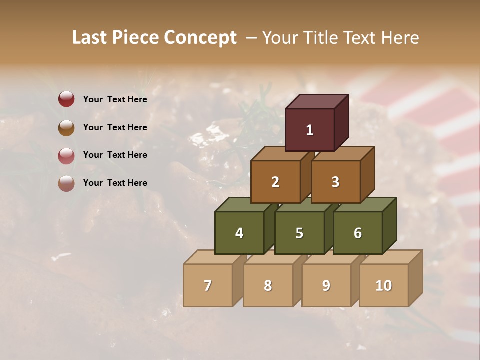 A Red And White Plate Topped With Meat Covered In Gravy PowerPoint Template