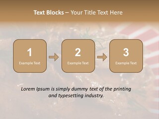 A Red And White Plate Topped With Meat Covered In Gravy PowerPoint Template