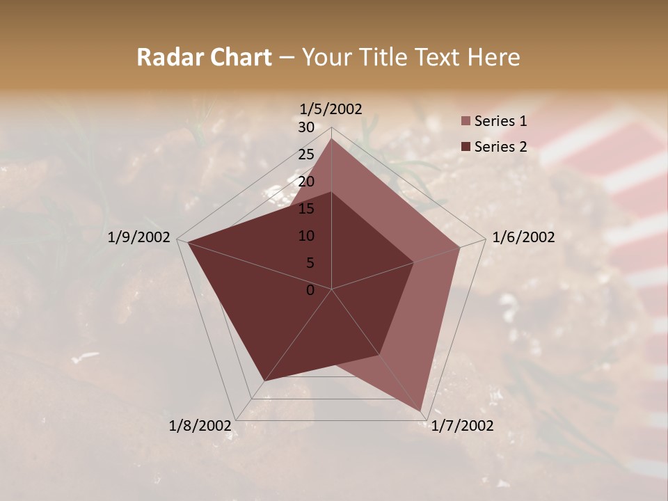 A Red And White Plate Topped With Meat Covered In Gravy PowerPoint Template