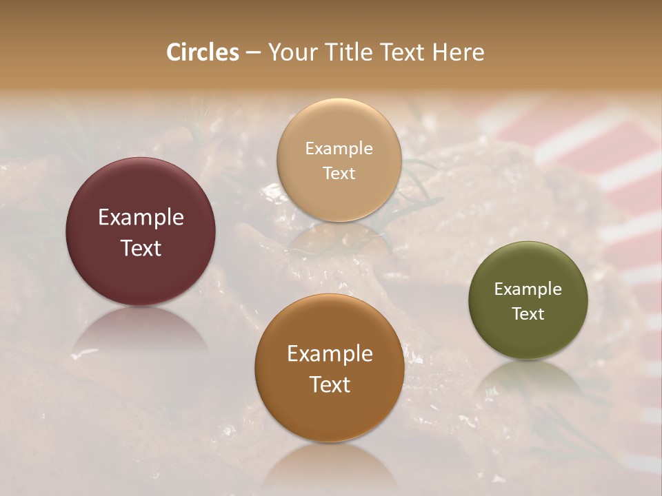 A Red And White Plate Topped With Meat Covered In Gravy PowerPoint Template