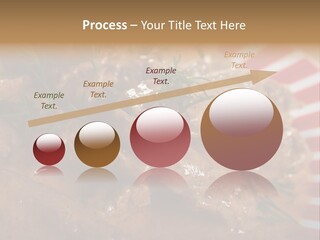 A Red And White Plate Topped With Meat Covered In Gravy PowerPoint Template