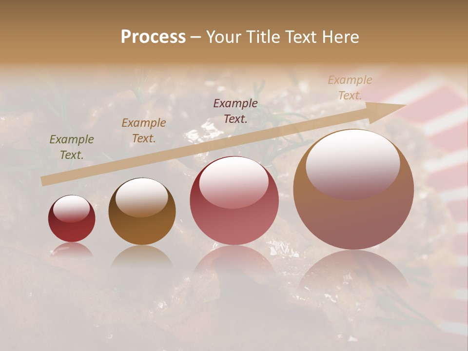 A Red And White Plate Topped With Meat Covered In Gravy PowerPoint Template