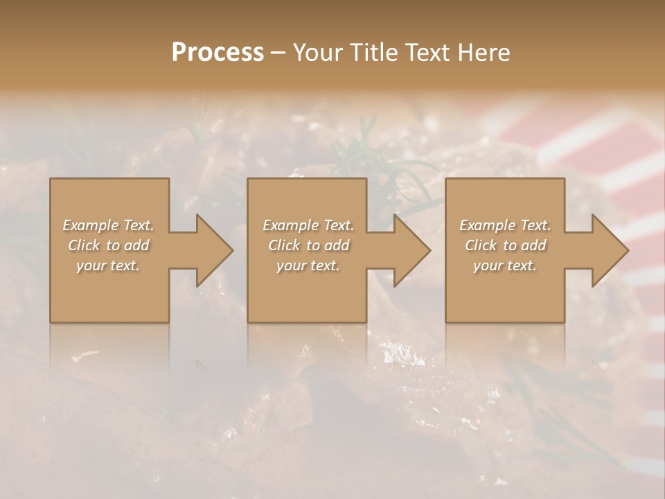 A Red And White Plate Topped With Meat Covered In Gravy PowerPoint Template