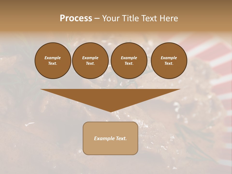 A Red And White Plate Topped With Meat Covered In Gravy PowerPoint Template