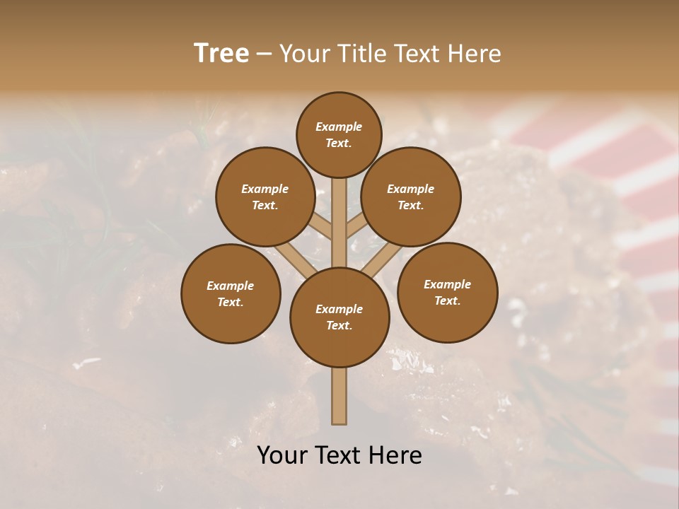 A Red And White Plate Topped With Meat Covered In Gravy PowerPoint Template