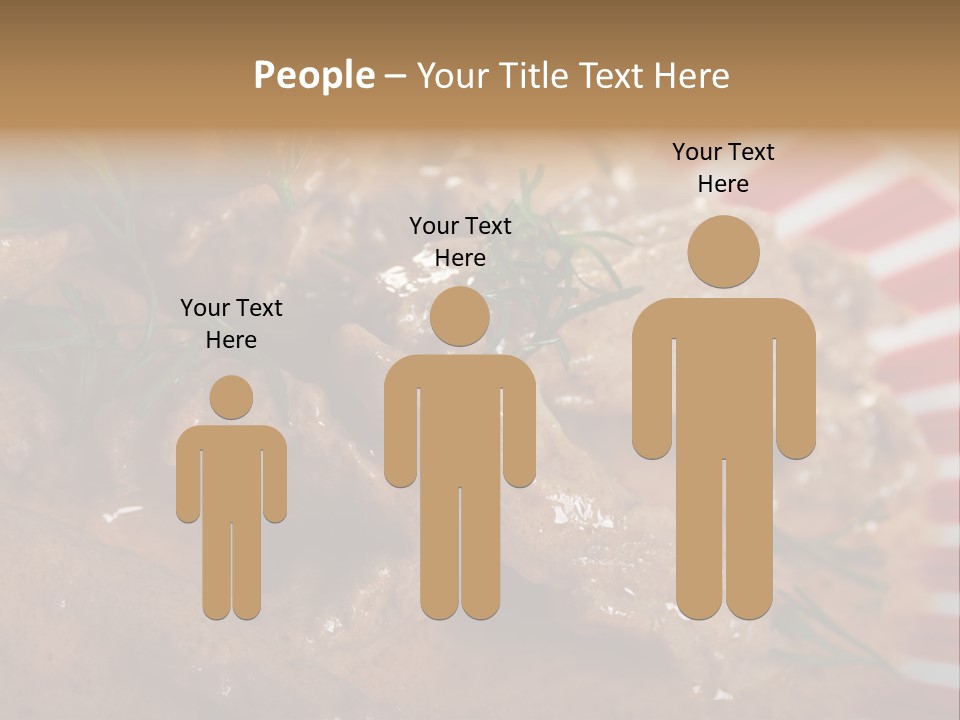 A Red And White Plate Topped With Meat Covered In Gravy PowerPoint Template