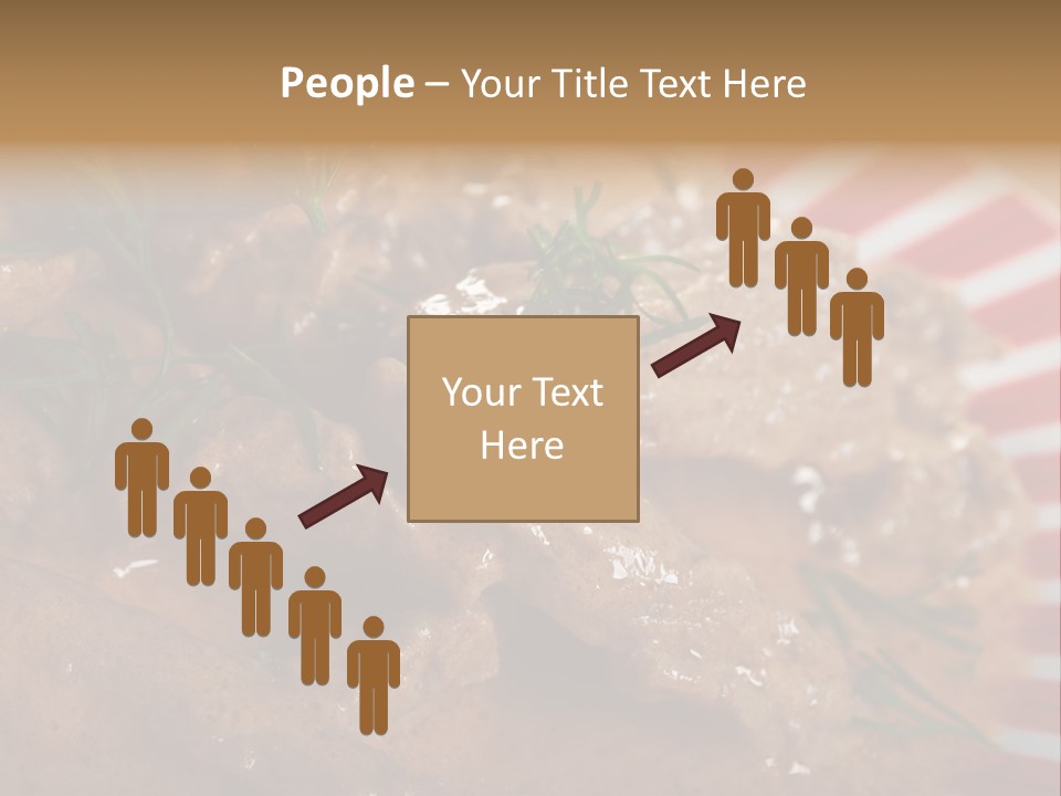 A Red And White Plate Topped With Meat Covered In Gravy PowerPoint Template
