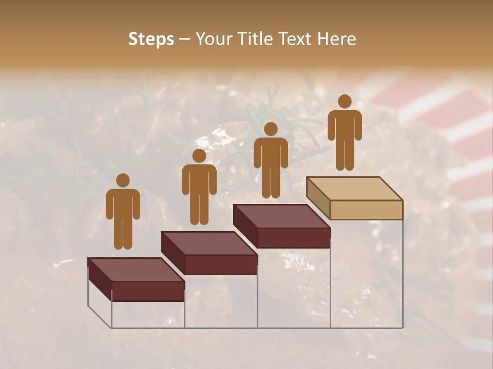 A Red And White Plate Topped With Meat Covered In Gravy PowerPoint Template