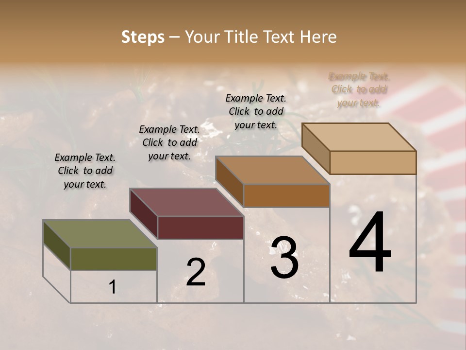 A Red And White Plate Topped With Meat Covered In Gravy PowerPoint Template