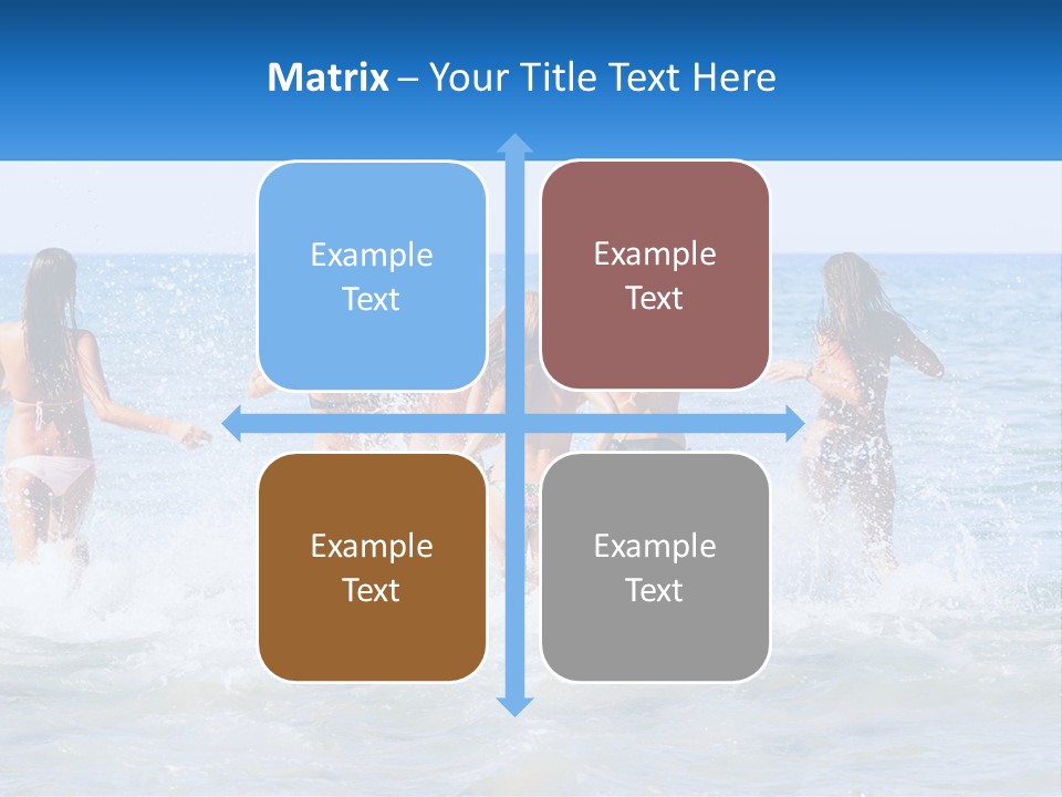 A Group Of Girls Splashing In The Ocean PowerPoint Template