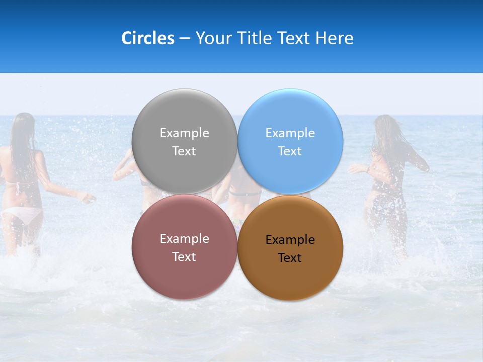 A Group Of Girls Splashing In The Ocean PowerPoint Template