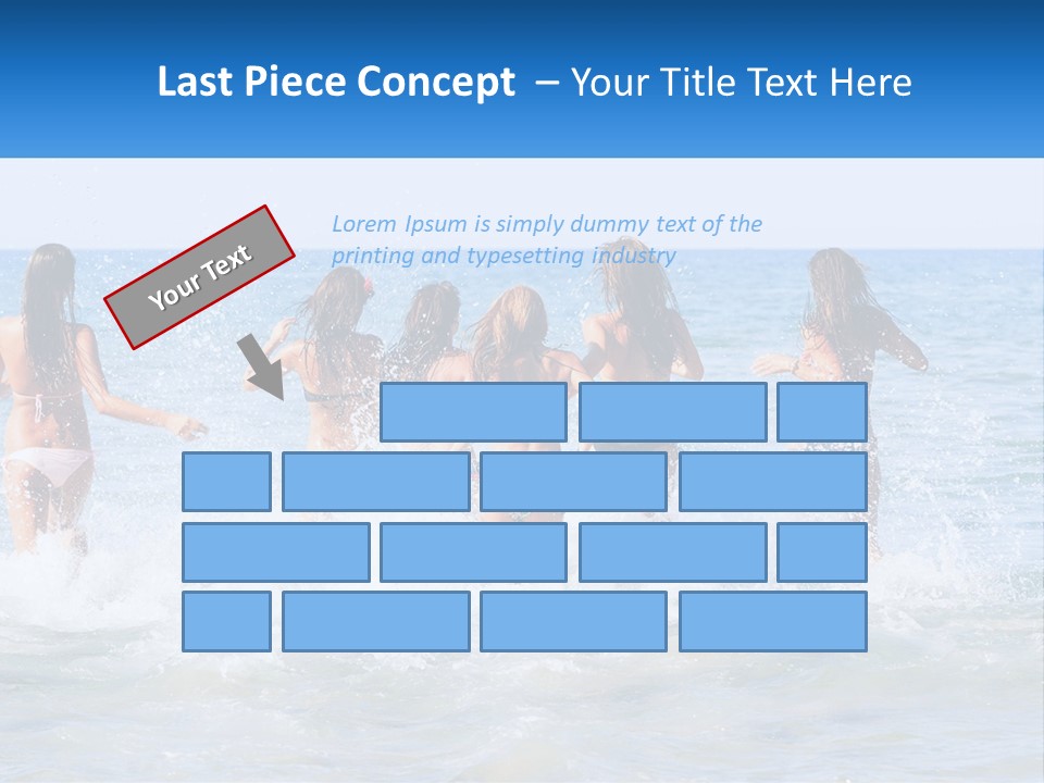 A Group Of Girls Splashing In The Ocean PowerPoint Template